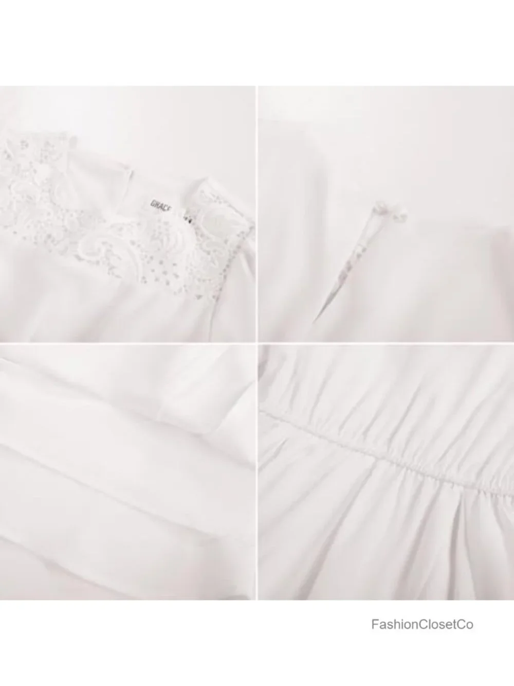 Girls Long Sleeve Midi A-Line Dress with Lace Panels & Twirl Skirt